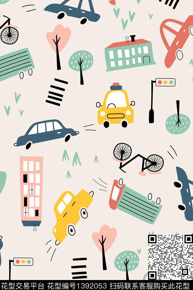 汽车童装卡通数码印花花型下载（图片编号: 1392053） - 瓦栏（Walan）
