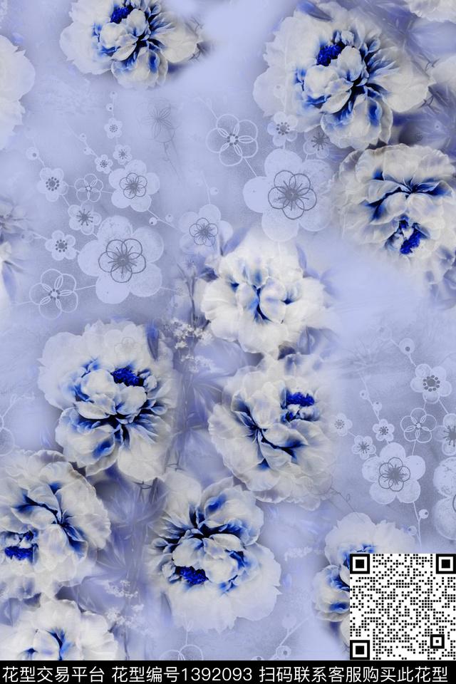 旗袍香云纱中国风数码印花花型下载（图片编号: 1392093） - 瓦栏（Walan）