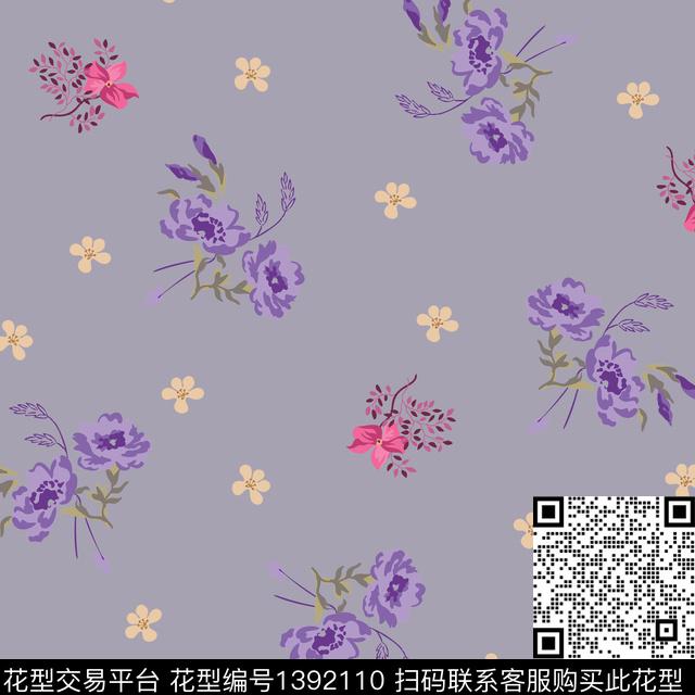 ASMYSJ0623.jpg - 1392110 - 绿植树叶 数码花型 花卉 - 数码印花花型 － 女装花型设计 － 瓦栏