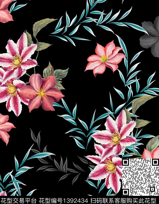 2020 1 1 2.jpg - 1392434 - 连衣裙 女装 花卉 - 传统印花花型 － 女装花型设计 － 瓦栏