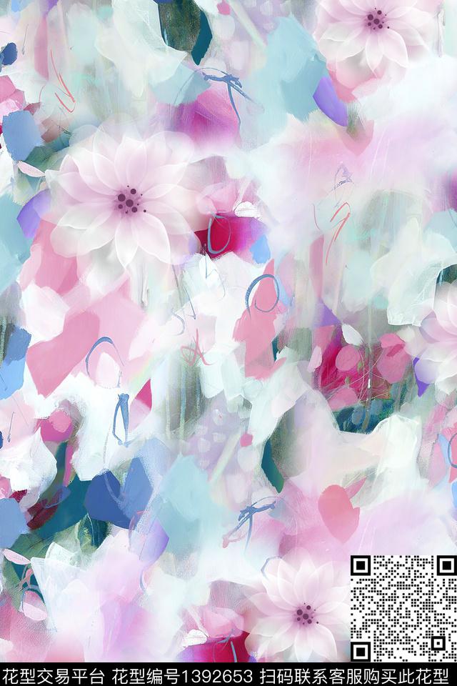 P617.jpg - 1392653 - 肌理 花卉 大牌风 - 数码印花花型 － 女装花型设计 － 瓦栏