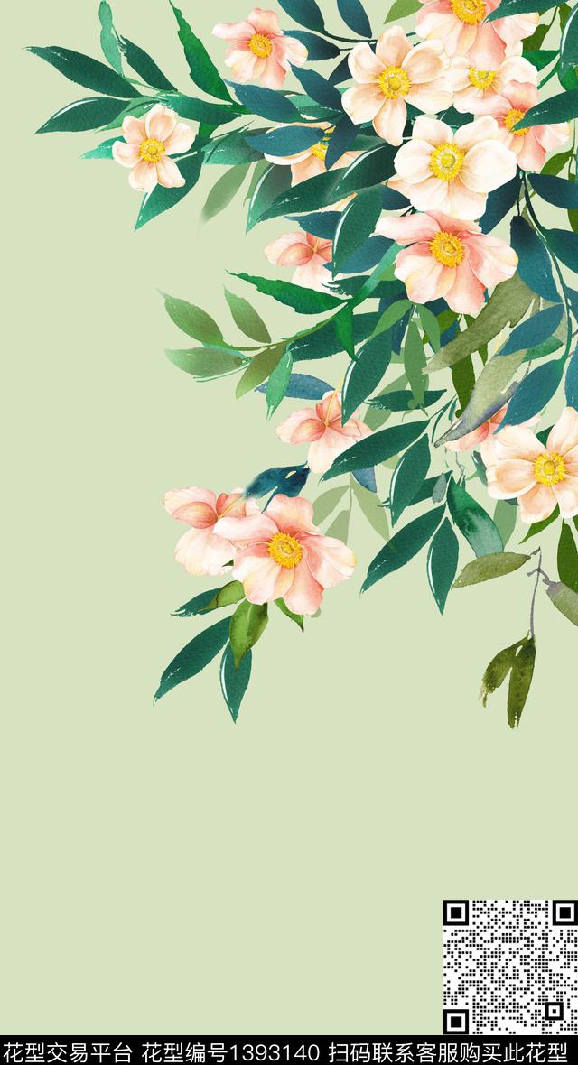 植物女装花卉数码印花花型下载（图片编号: 1393140） - 瓦栏（Walan）