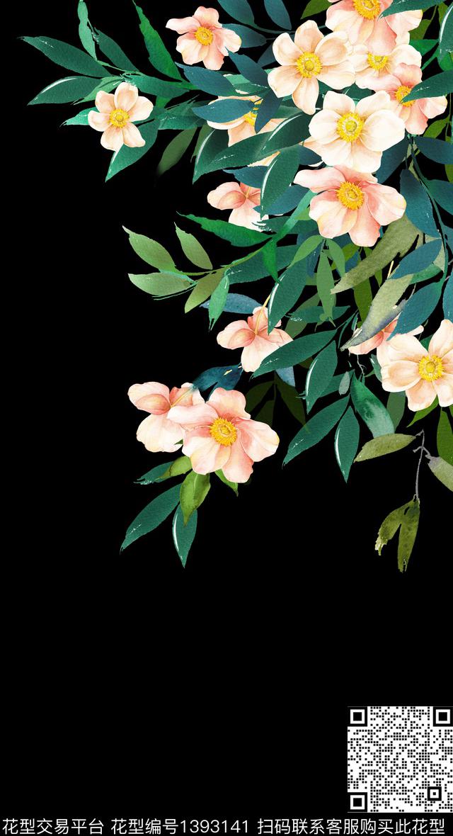 植物女装花卉数码印花花型下载（图片编号: 1393141） - 瓦栏（Walan）
