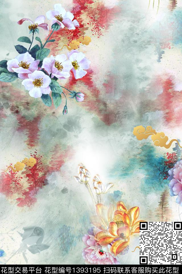 香云纱旗袍中国风数码印花花型下载（图片编号: 1393195） - 瓦栏（Walan）