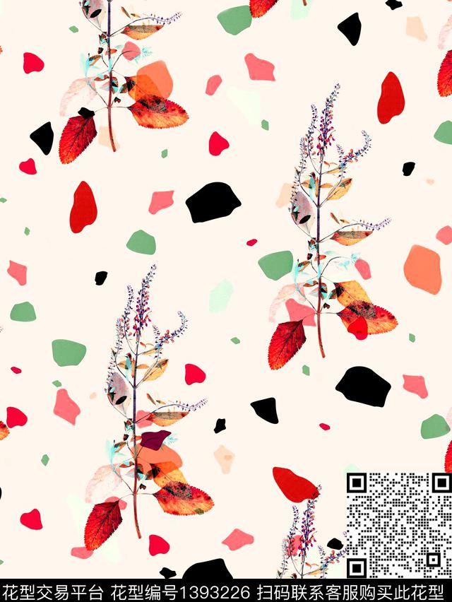 花卉大牌风欧美数码印花花型下载（图片编号: 1393226） - 瓦栏（Walan）
