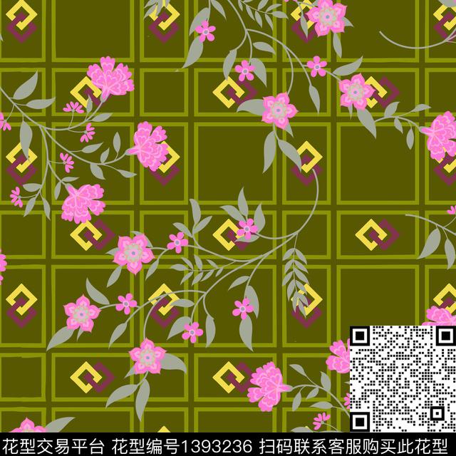 ASMYSJ0686.jpg - 1393236 - 绿植树叶 数码花型 花卉 - 数码印花花型 － 女装花型设计 － 瓦栏
