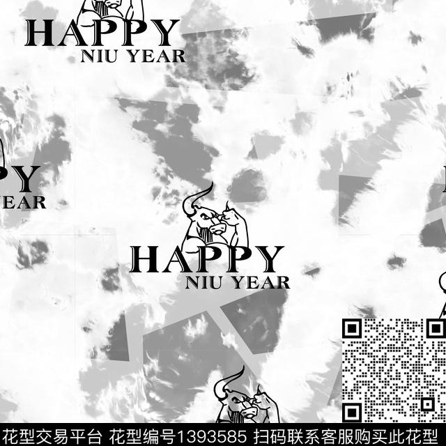happy niu year2.jpg - 1393585 - 时尚 字母 男装 - 传统印花花型 － 男装花型设计 － 瓦栏