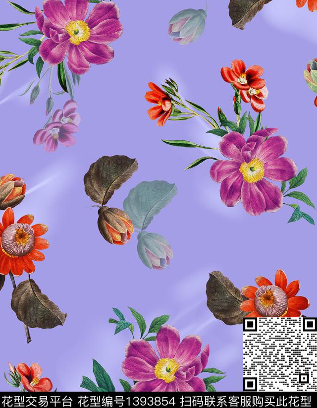 2021 1 11.jpg - 1393854 - 连衣裙 女装 花卉 - 传统印花花型 － 女装花型设计 － 瓦栏