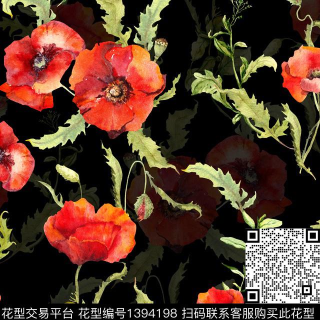 n109-01-08.jpg - 1394198 - 绿植树叶 抽象花卉 民族风 - 数码印花花型 － 女装花型设计 － 瓦栏