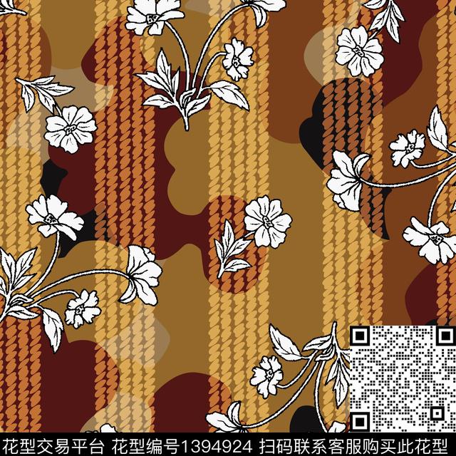 ASMYSJ0690.jpg - 1394924 - 数码花型 绿植树叶 花卉 - 数码印花花型 － 女装花型设计 － 瓦栏