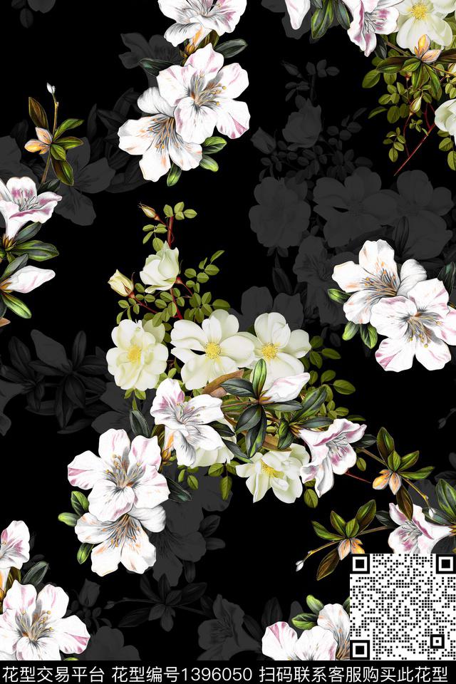 P641.jpg - 1396050 - 黑底花卉 花卉 大牌风 - 数码印花花型 － 女装花型设计 － 瓦栏
