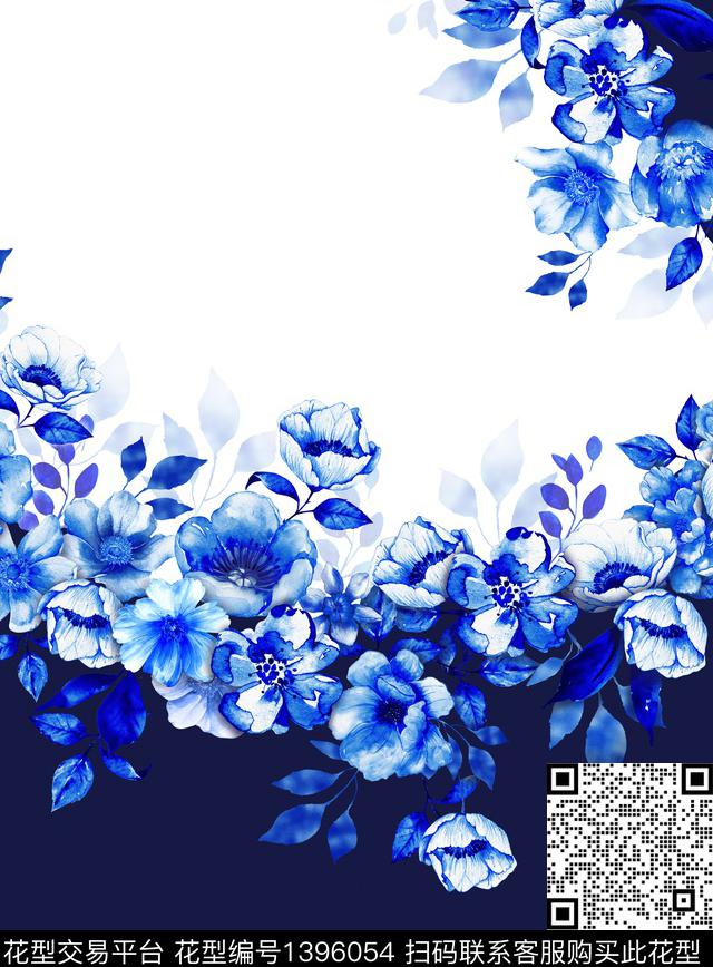 定位花女装定位花花卉数码印花花型下载（图片编号: 1396054） - 瓦栏（Walan）