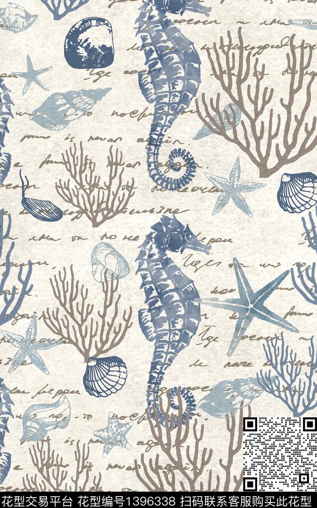 海洋1.jpg - 1396338 - 家纺 热带鱼 珊瑚 - 传统印花花型 － 床品花型设计 － 瓦栏