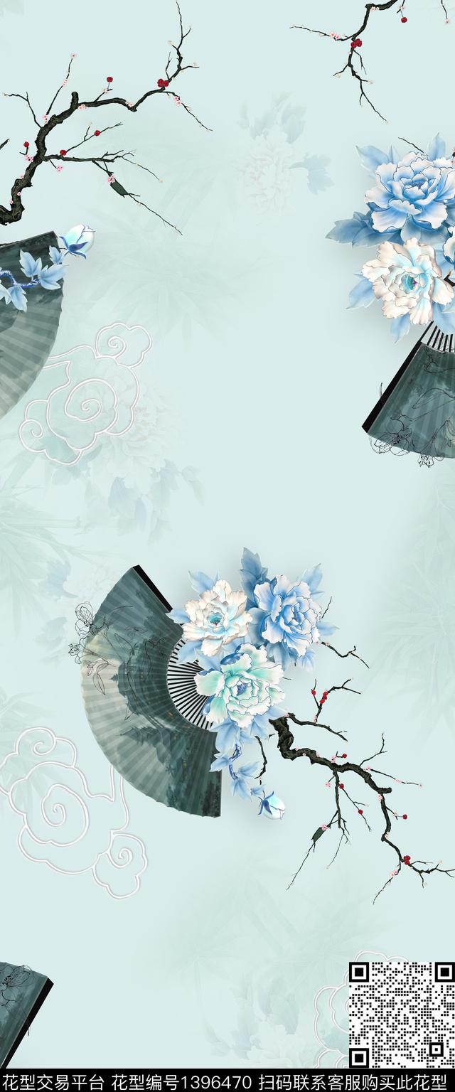 Xh999.jpg - 1396470 - 花卉 旗袍 真丝 - 数码印花花型 － 女装花型设计 － 瓦栏