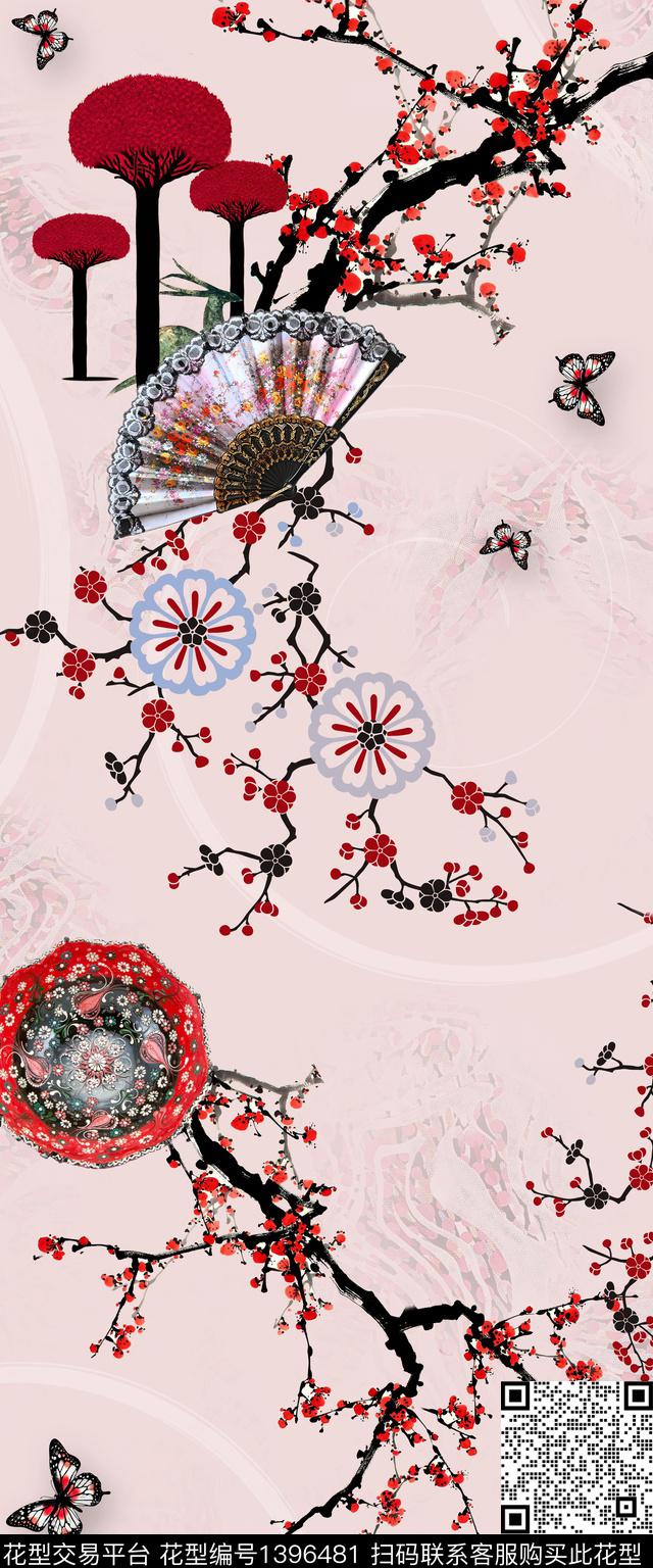 Xh1008.jpg - 1396481 - 花卉 旗袍 真丝 - 数码印花花型 － 女装花型设计 － 瓦栏