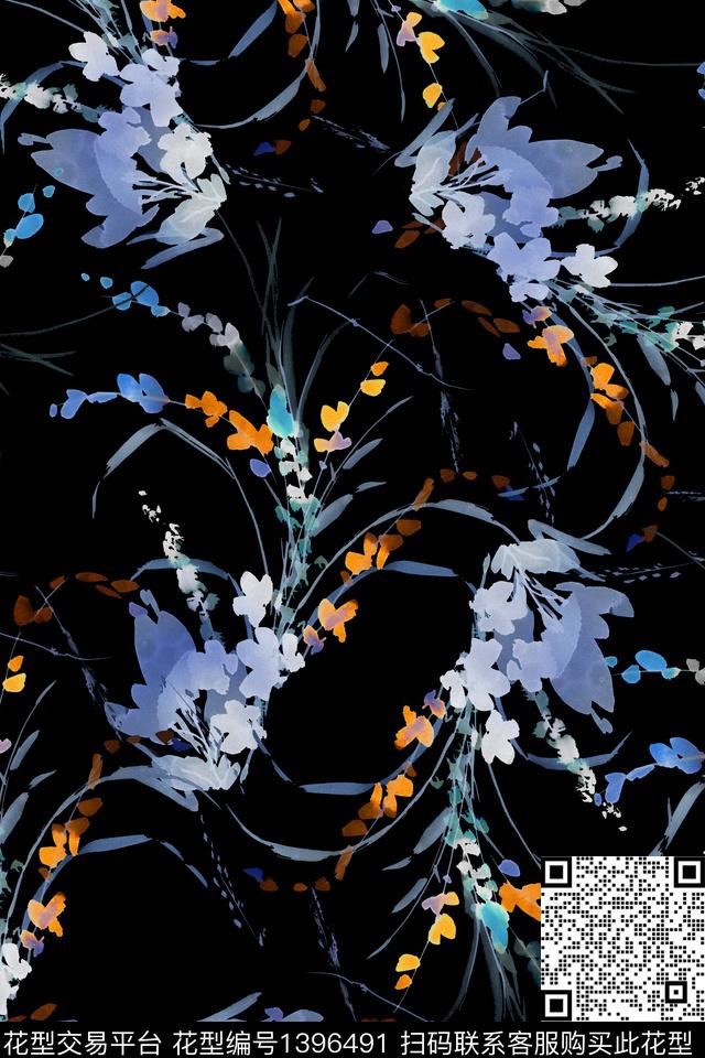 z140.jpg - 1396491 - 抽象花卉 花卉 大牌风 - 数码印花花型 － 女装花型设计 － 瓦栏