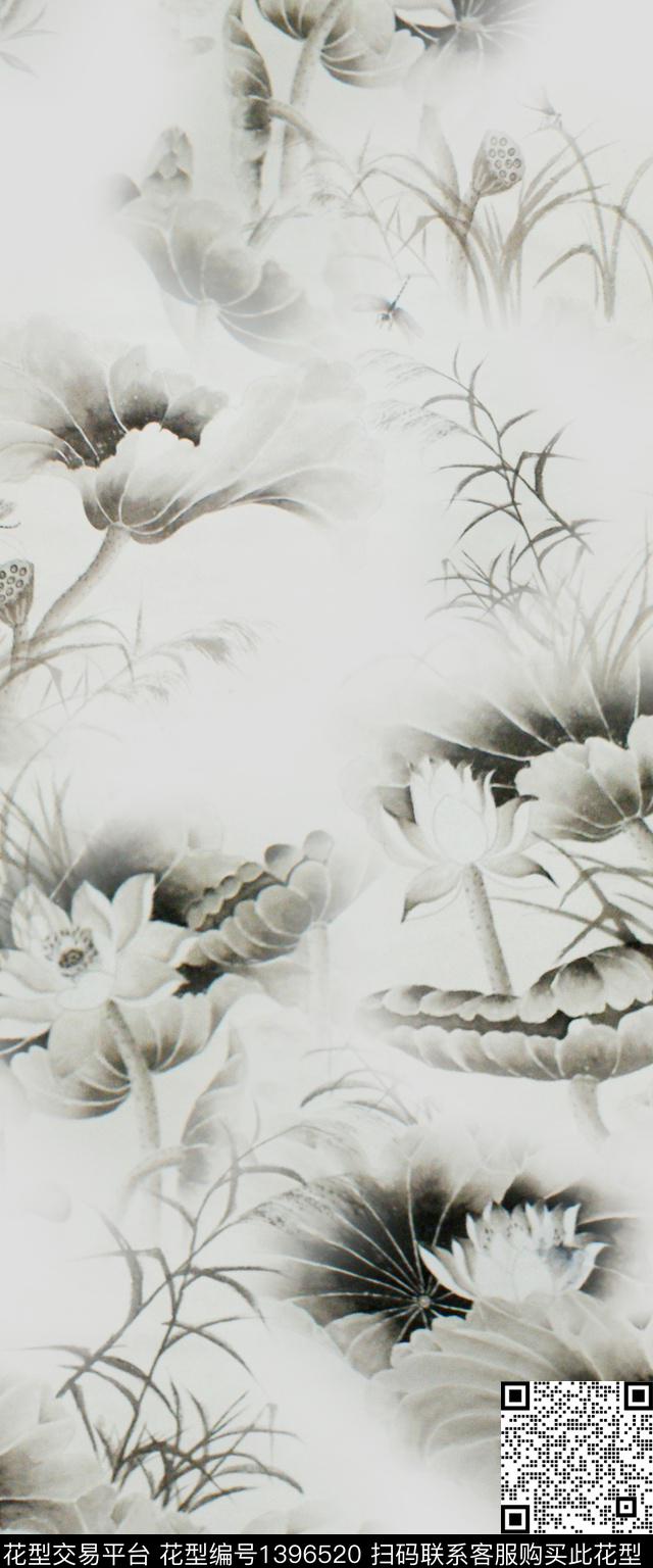 Xh1111.jpg - 1396520 - 花卉 旗袍 真丝 - 数码印花花型 － 女装花型设计 － 瓦栏