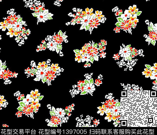 女装花卉小碎花数码印花花型下载（图片编号: 1397005） - 瓦栏（Walan）