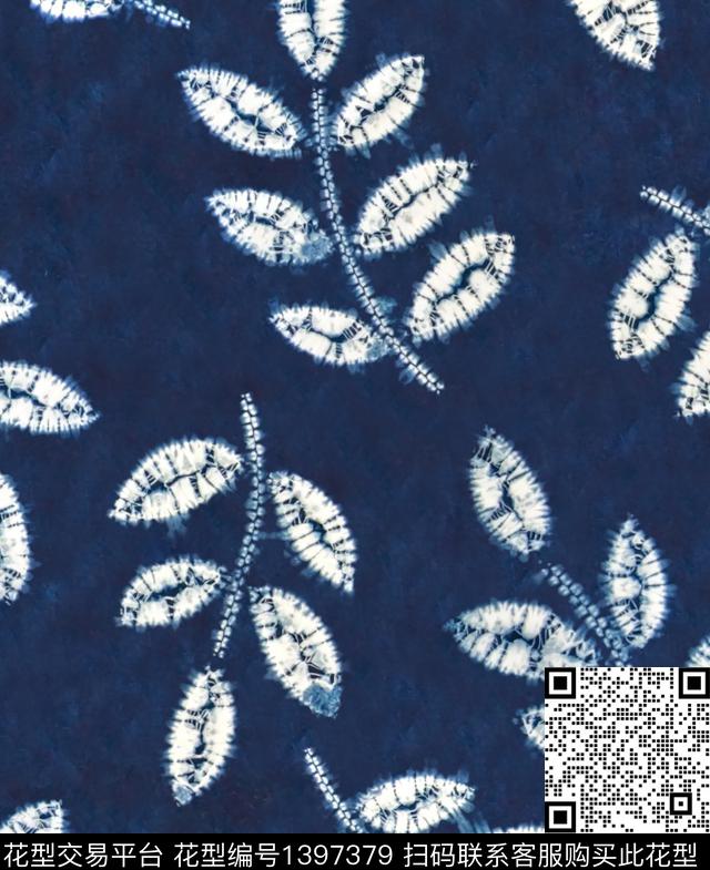 绿植树叶民族风花卉数码印花花型下载（图片编号: 1397379） - 瓦栏（Walan）