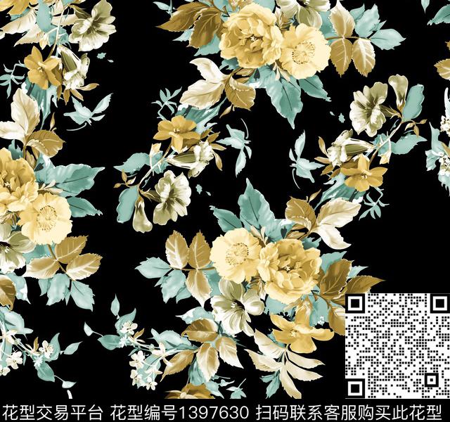 0127D.jpg - 1397630 - 数码花型 女装 花卉 - 数码印花花型 － 女装花型设计 － 瓦栏