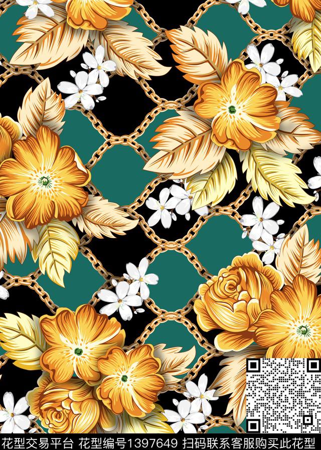 2021-01-26.jpg - 1397649 - 数码花型 链条 花卉 - 数码印花花型 － 女装花型设计 － 瓦栏