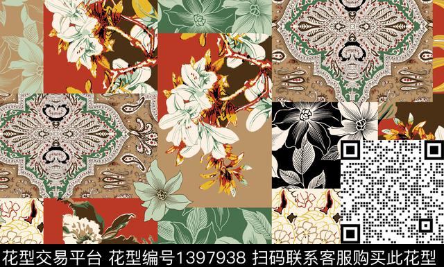 数码花型人物女装数码印花花型下载（图片编号: 1397938） - 瓦栏（Walan）