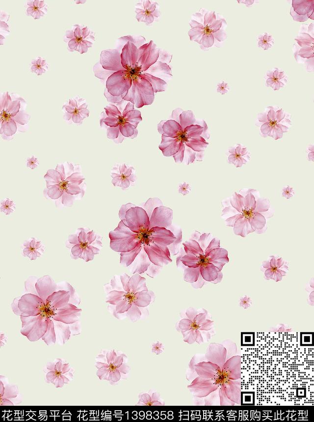 花卉欧美印花数码印花花型下载（图片编号: 1398358） - 瓦栏（Walan）