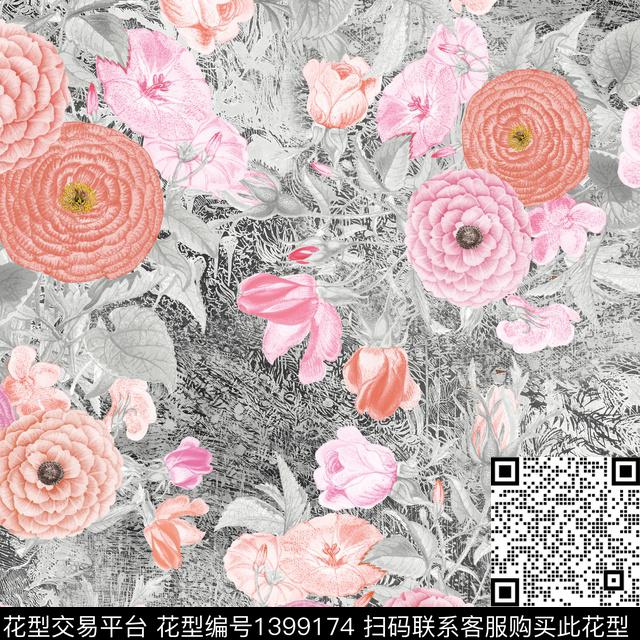 3.jpg - 1399174 - 趋势花型 肌理 清爽底花卉 - 数码印花花型 － 女装花型设计 － 瓦栏