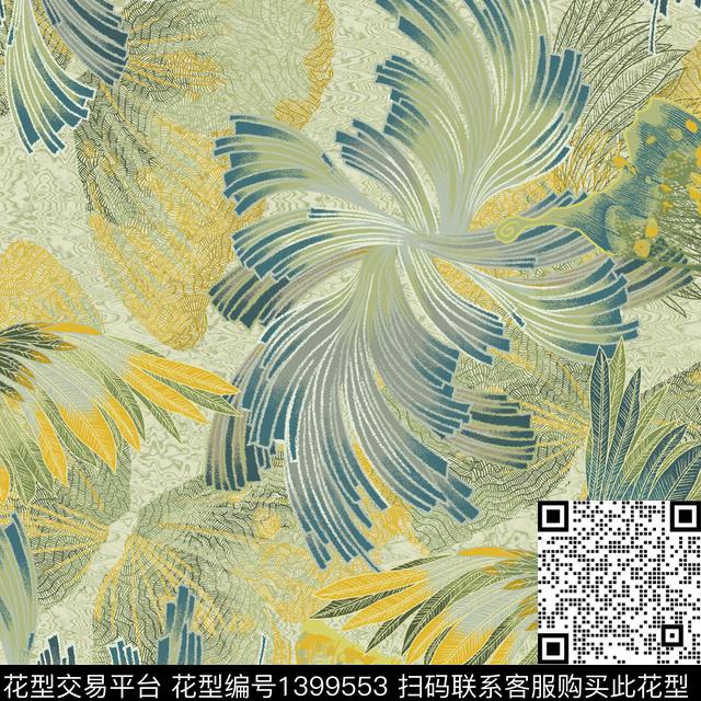 2-2.jpg - 1399553 - 花卉蝴蝶 趋势花型 翅膀 - 数码印花花型 － 窗帘花型设计 － 瓦栏