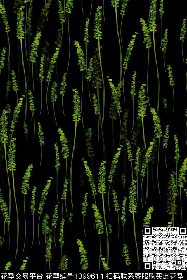 花卉大牌风植物数码印花花型下载（图片编号: 1399614） - 瓦栏（Walan）