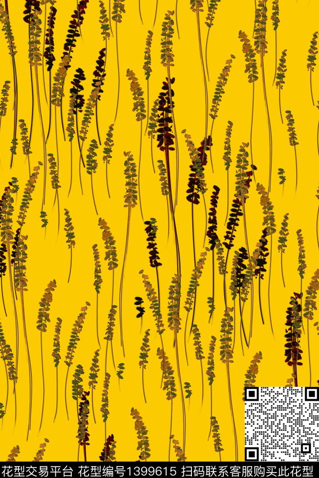 花卉大牌风植物数码印花花型下载（图片编号: 1399615） - 瓦栏（Walan）