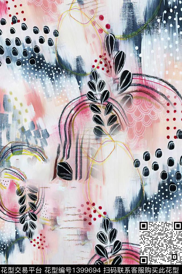 XZ1506.jpg - 1399694 - 几何 时尚 抽象 - 数码印花花型 － 女装花型设计 － 瓦栏