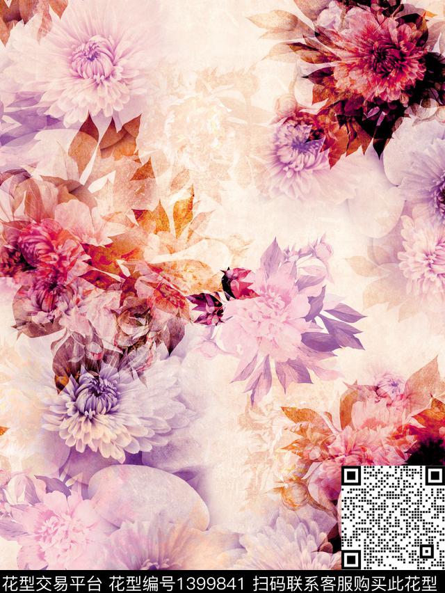 Y-2.jpg - 1399841 - 彩底花卉 时尚 花卉 - 数码印花花型 － 女装花型设计 － 瓦栏