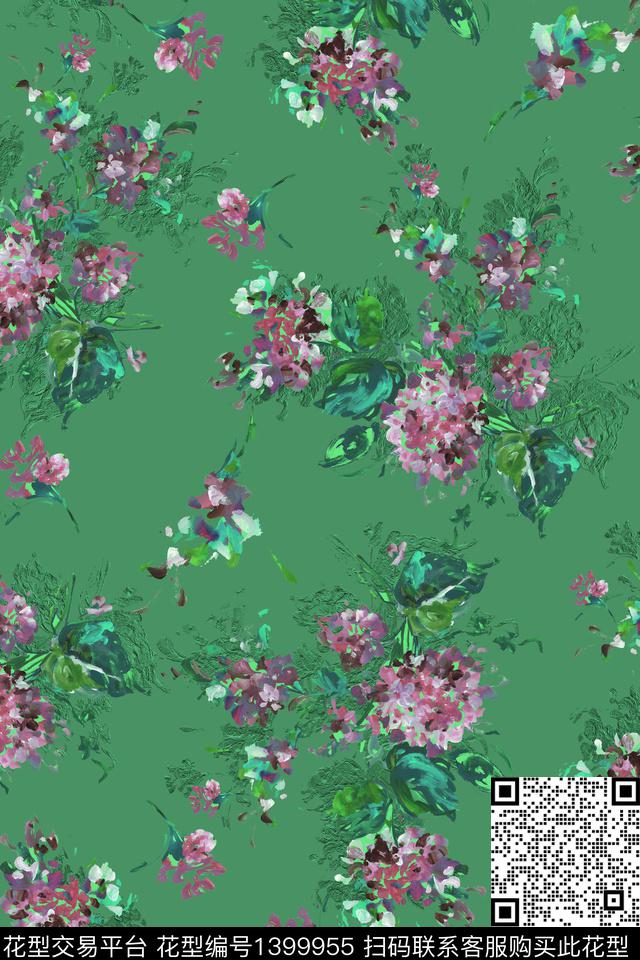 花卉105-4.jpg - 1399955 - 扎染花型 花卉 花瓣 - 数码印花花型 － 女装花型设计 － 瓦栏