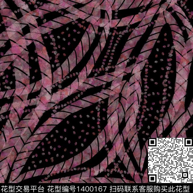 原创手绘四方连续数码花型 女装.jpg - 1400167 - 大牌风 抽象 手绘 - 数码印花花型 － 女装花型设计 － 瓦栏