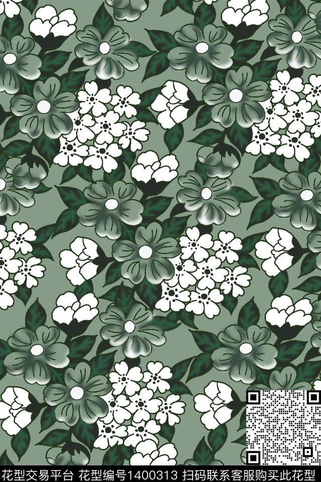 yc20210225.jpg - 1400313 - 手绘 植物叶子 中老年花型 - 数码印花花型 － 女装花型设计 － 瓦栏