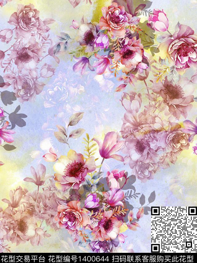 Y-8.jpg - 1400644 - COACH 撞色 花卉 - 数码印花花型 － 女装花型设计 － 瓦栏