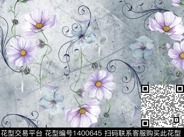 Y-9.jpg - 1400645 - COACH 撞色 花卉 - 数码印花花型 － 女装花型设计 － 瓦栏