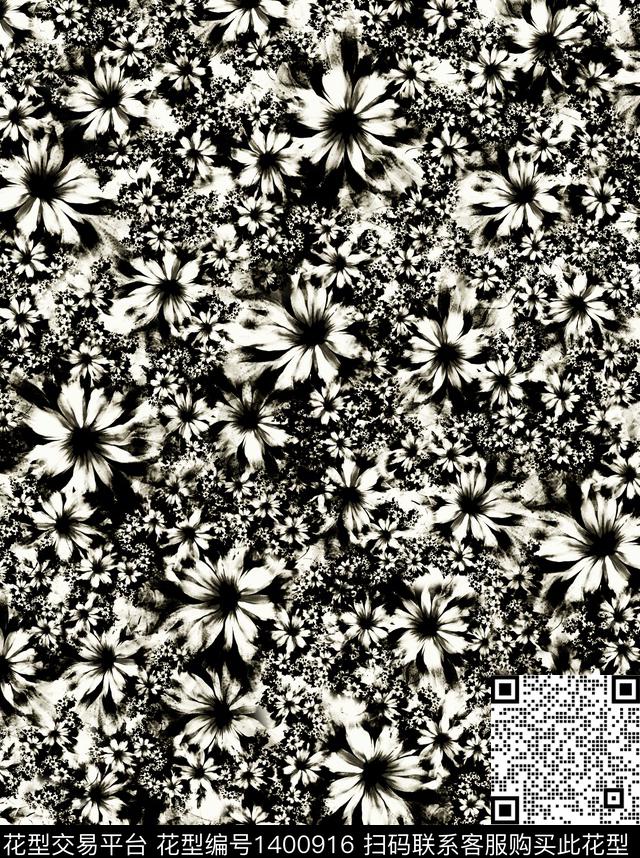水彩欧美印花数码印花花型下载（图片编号: 1400916） - 瓦栏（Walan）