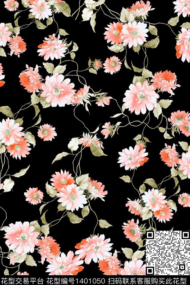 xZ1539.jpg - 1401050 - 时尚 花卉 真丝 - 数码印花花型 － 女装花型设计 － 瓦栏