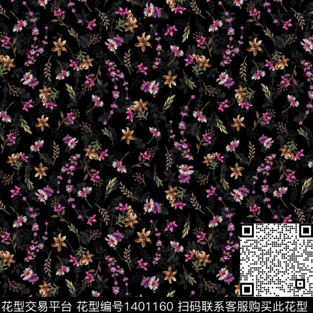 A-0011-1.jpg - 1401160 - 数码花型 绿植树叶 花卉 - 数码印花花型 － 女装花型设计 － 瓦栏