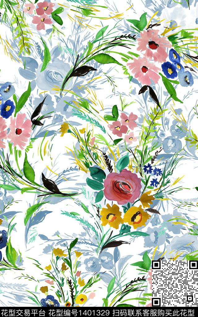 2021231.jpg - 1401329 - 水彩 抽象花卉 花卉 - 数码印花花型 － 女装花型设计 － 瓦栏