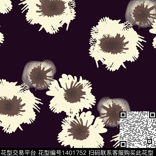 6622.jpg - 1401752 - 花卉 抽象 混合拼接 - 数码印花花型 － 女装花型设计 － 瓦栏