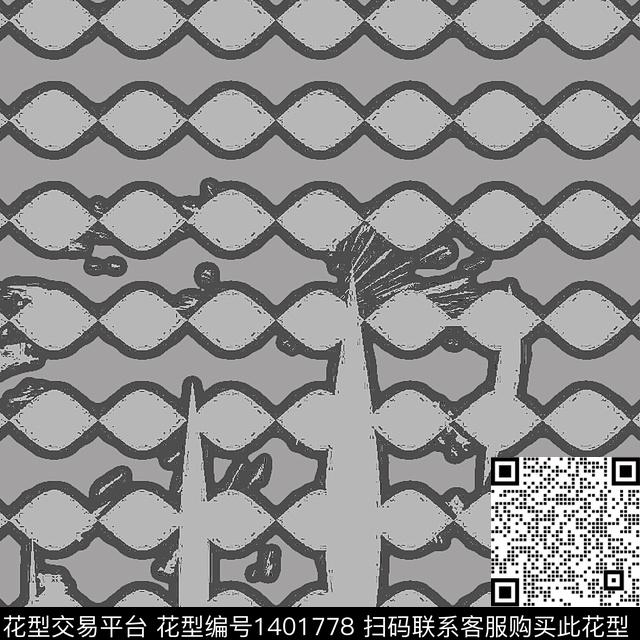 8877.jpg - 1401778 - 几何 格子 抽象 - 数码印花花型 － 男装花型设计 － 瓦栏