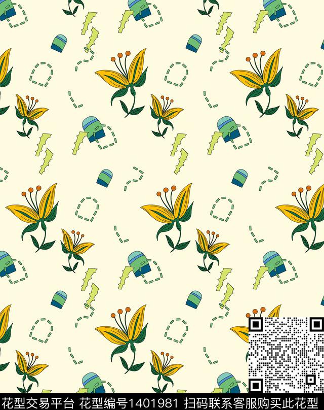 连衣裙女装休闲数码印花花型下载（图片编号: 1401981） - 瓦栏（Walan）