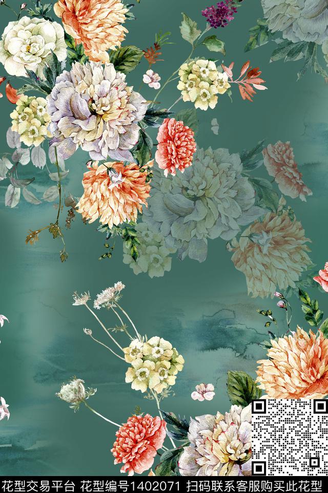 xZ1557.jpg - 1402071 - 时尚 花卉 真丝 - 数码印花花型 － 女装花型设计 － 瓦栏