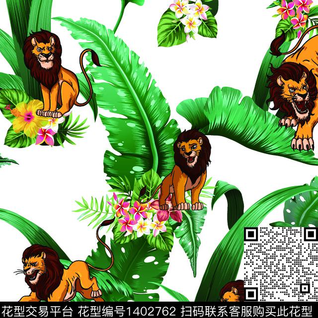 7002.jpg - 1402762 - 数码花型 狮子 女装 - 数码印花花型 － 女装花型设计 － 瓦栏