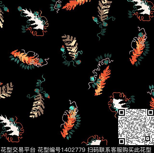 连衣裙女装休闲数码印花花型下载（图片编号: 1402779） - 瓦栏（Walan）