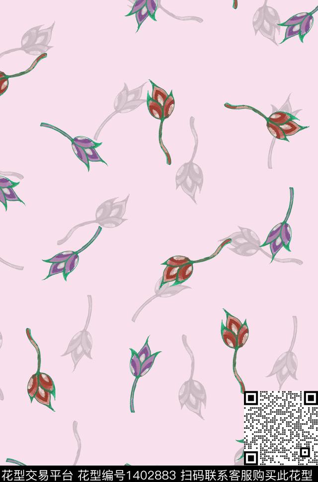 小碎花时尚简约数码印花花型下载（图片编号: 1402883） - 瓦栏（Walan）