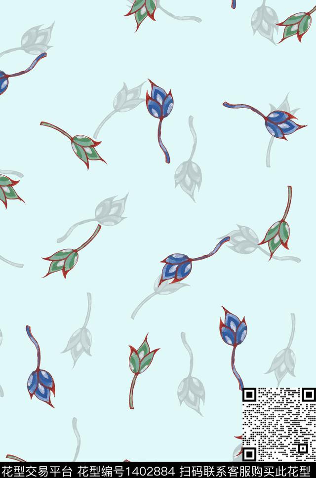 小碎花时尚简约数码印花花型下载（图片编号: 1402884） - 瓦栏（Walan）